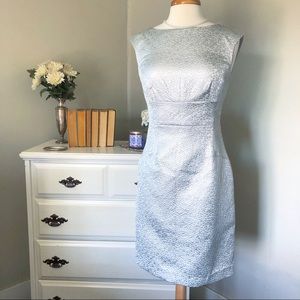 Silver Metallic Midi Pencil Dress